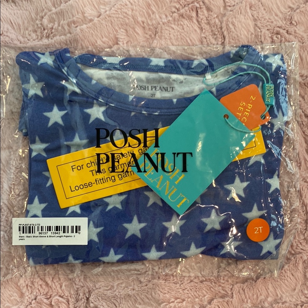 NWT Posh Peanut Basic Short Sleeve & Short Length Pajama